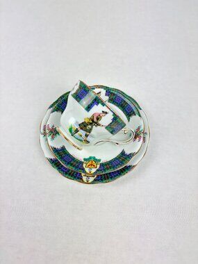 VTG Royal Standard Bonnie Scotland Clan MacDonald Teacup Saucer Plate Trio Set